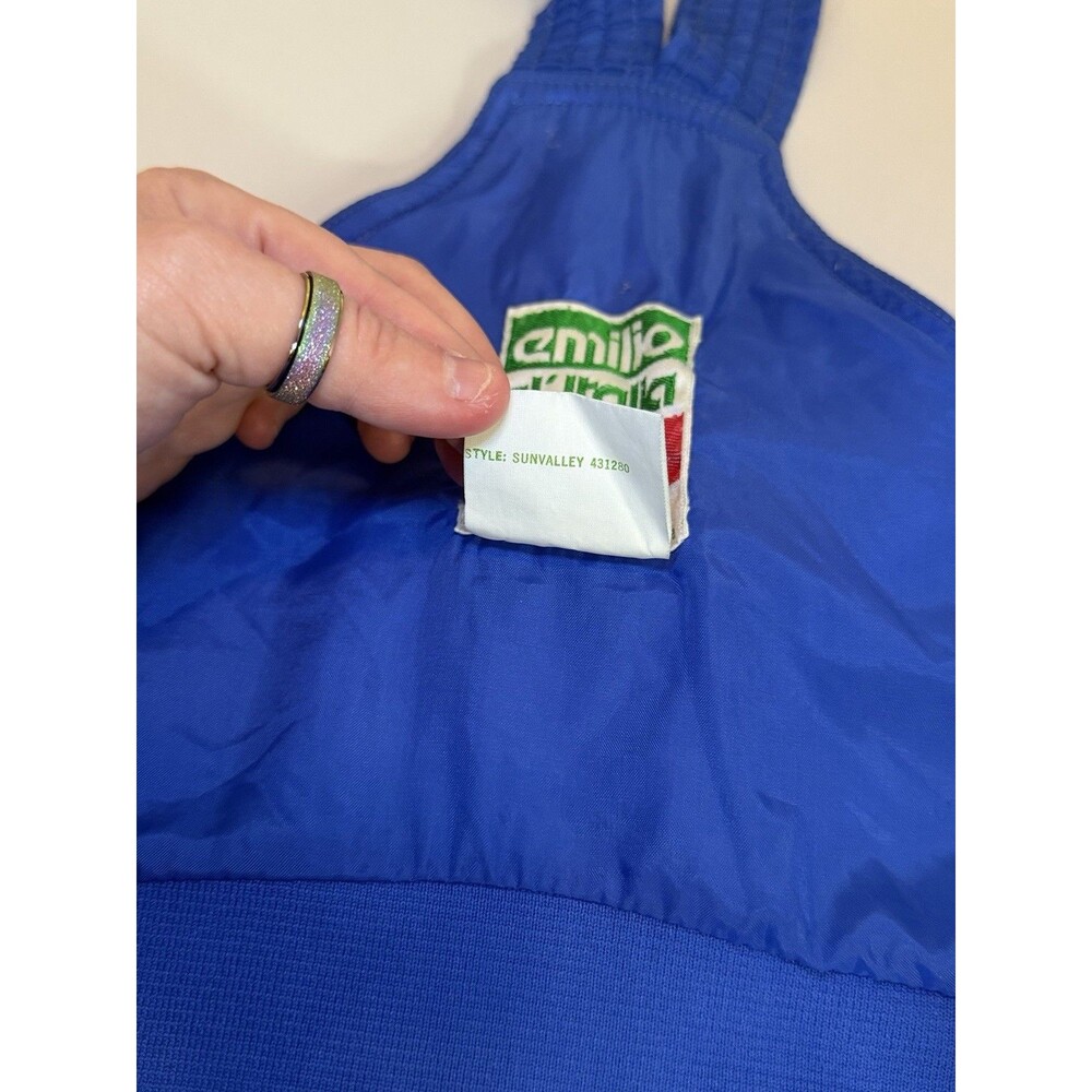 Vintage Emile d’Italia Sunvalley Blue Ski Bib Snow Pants USA L Made in Hong Kong - Picture 8 of 16